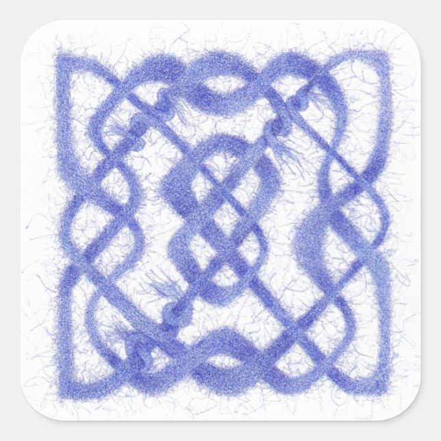 VIOLET CELTIC KNOT Large Square Stickers (Vorderseite)