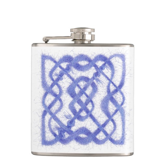 VIOLET CELTIC KNOT Vinyl Wrapped Flask Flachmann (Vorderseite)
