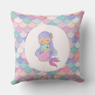 Violet Childish Mermaid Kissen
