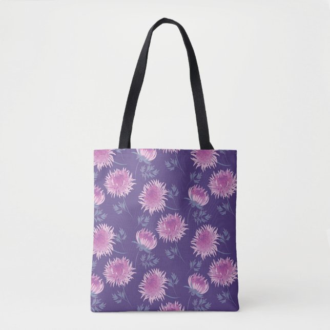 Violet Chrysanthemum Blume Vintages Muster (Vorderseite)