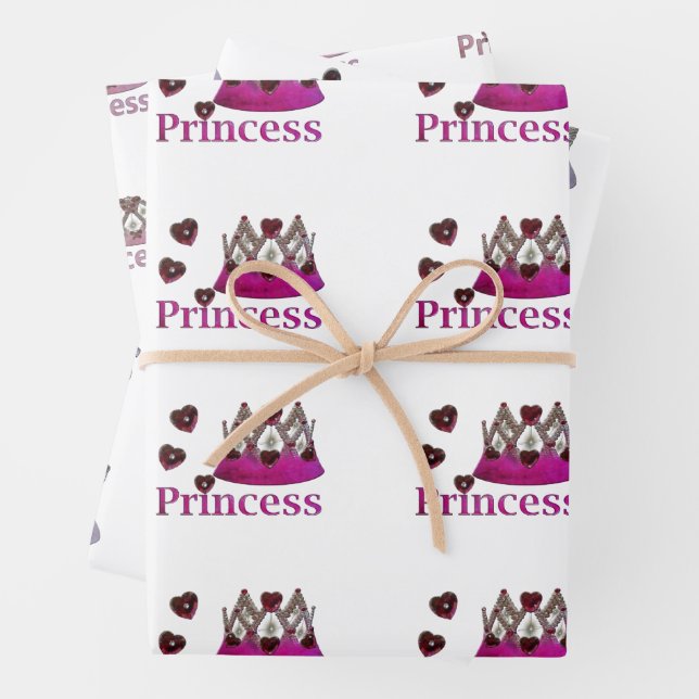 Violet Cold Illusion Princess Crown Geschenkpapier Set (Beispiel)