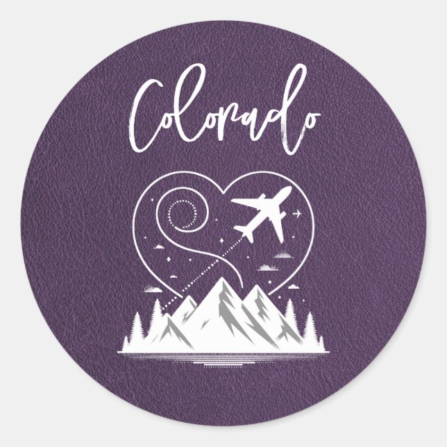 Violet Colorado Passport Runder Aufkleber (Vorderseite)