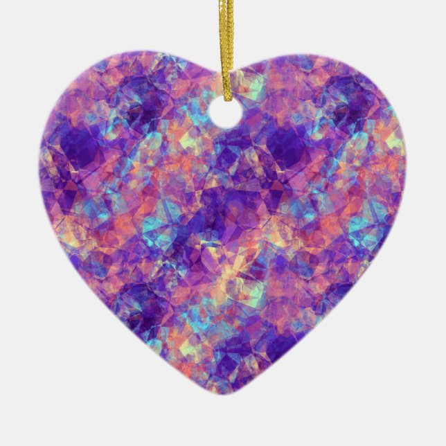 Violet Crumpled Textur Keramikornament (Vorne)