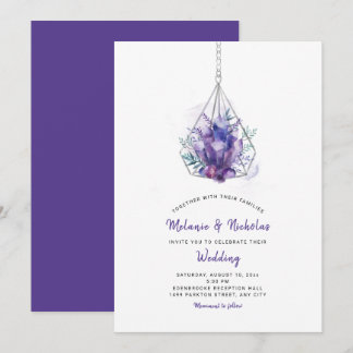 Violet Crystal Wedding Einladungen, lila Einladung
