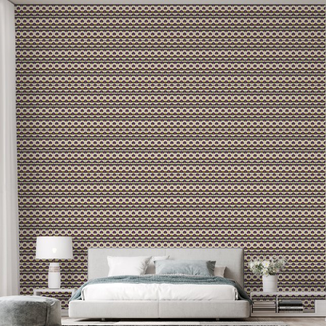 Violet Daisy Rhythm Tapete  (Schlafzimmer)