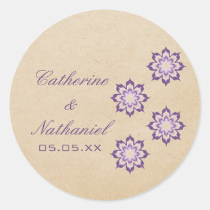 Violet Daring Floral Blooms Stickers