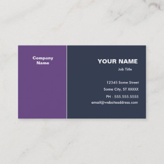 Violet Dark Blue Elegante Visitenkarte