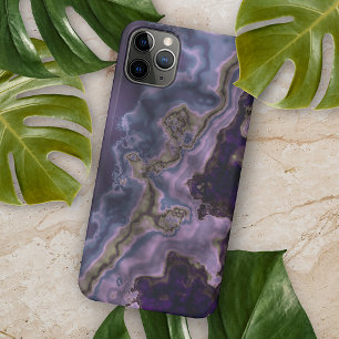 Violet Dark Lila Gray Brown Geode Marble Art Case-Mate iPhone Hülle