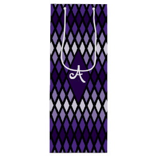 Violet Diamond Ombre Monogram Geschenktüte Für Weinflaschen
