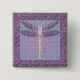 Violet Dragonfly Button