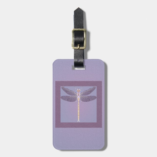 Violet Dragonfly Gepäckanhänger (Vorderseite vertikal)