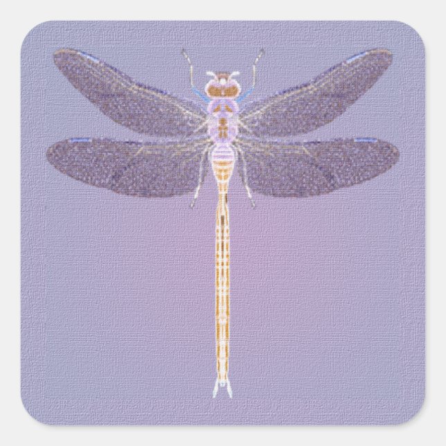 Violet Dragonfly Quadratischer Aufkleber (Vorderseite)