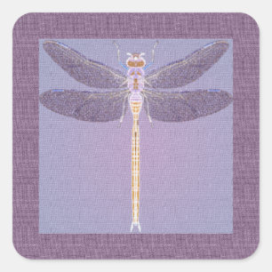 Violet Dragonfly Quadratischer Aufkleber