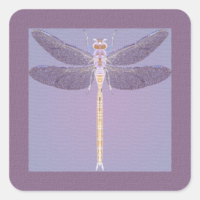 Violet Dragonfly Quadratischer Aufkleber (Vorderseite)