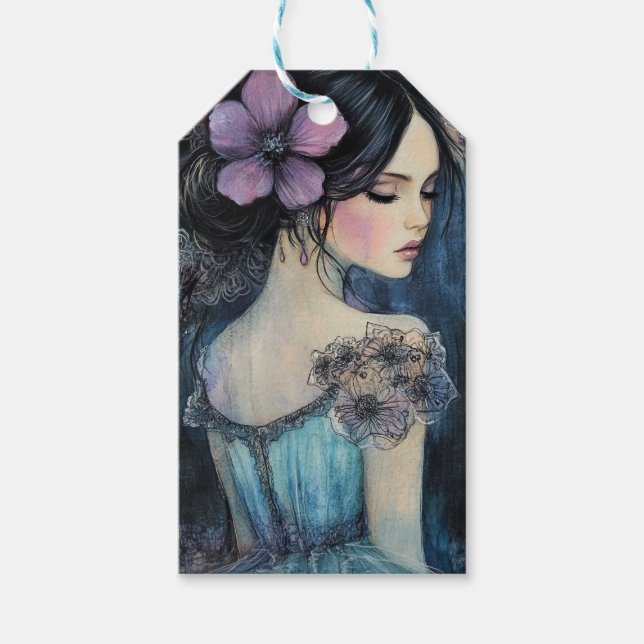 Violet Dreams Watercolor Geschenkanhänger (Vorderseite)