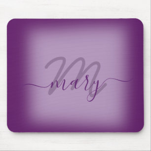Violet Dusty Lila Minimal Name Monogramm Mousepad
