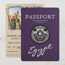 Violet Egypt Passport Wedding Save the Date