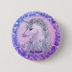 Violet Einhorn-Anstecknadel Button