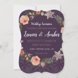 Violet Elegante Rosa Hochzeitskarte Save The Date