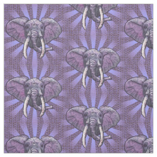 Violet Elephant Face Stoff