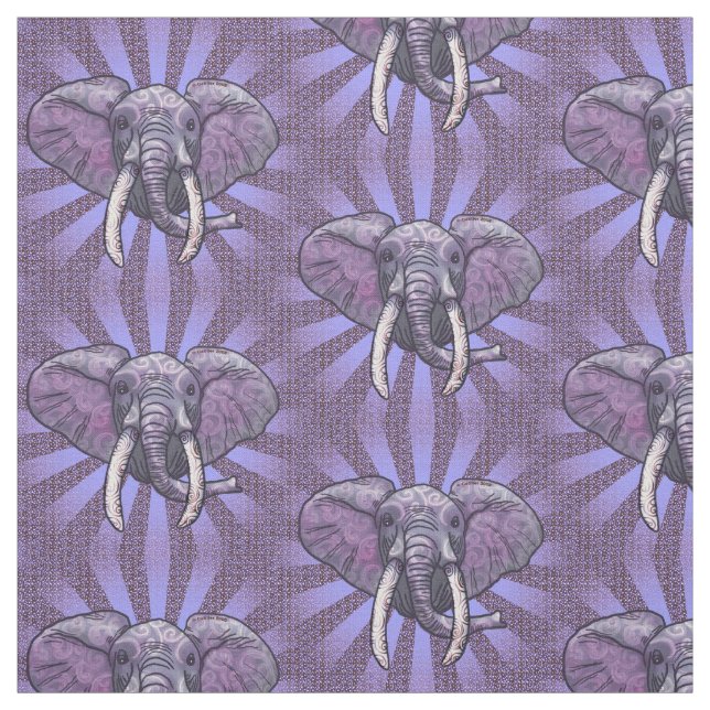 Violet Elephant Face Stoff (Muster)
