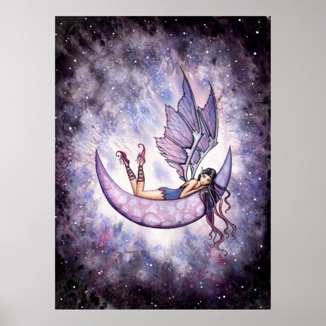 Violet Fairy auf dem Mondposter von Molly Harrison Poster (Vorne)