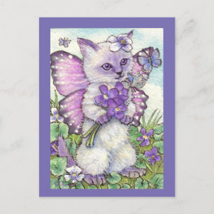 Violet Fairy Niedlich Siamese Kitten Postkarte