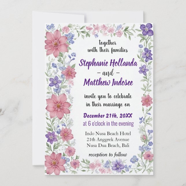 Violet Faithfulness Bescheidenheit Sanfter Power d Einladung (Vorderseite)