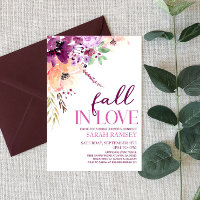 Violet Fall In Love Floral Flowers Bridal Shower