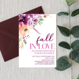 Violet Fall In Love Floral Flowers Bridal Shower Einladung