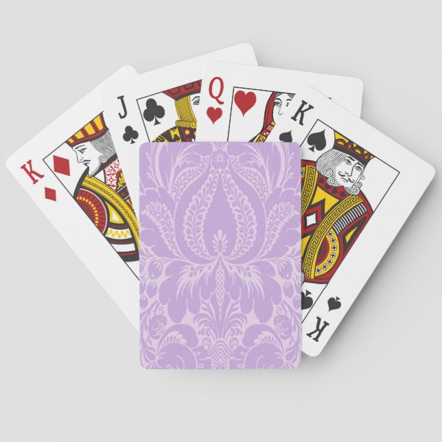 Violet Fantasy Floral Playing Cards Spielkarten (Rückseite)