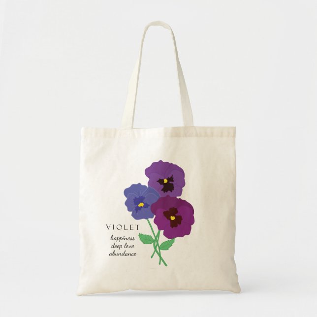Violet Februar Geburtsmonat Blume Bag Tragetasche (Vorne)