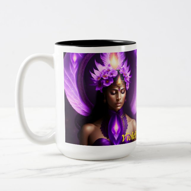 Violet Flame Angel Zweifarbige Tasse (Links)