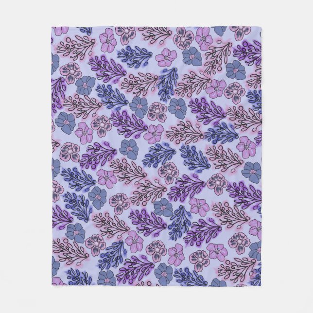 Violet Floral Fleecedecke (Vorderseite)