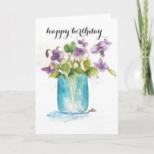 Violet Floral Geburtstagkarte Karte