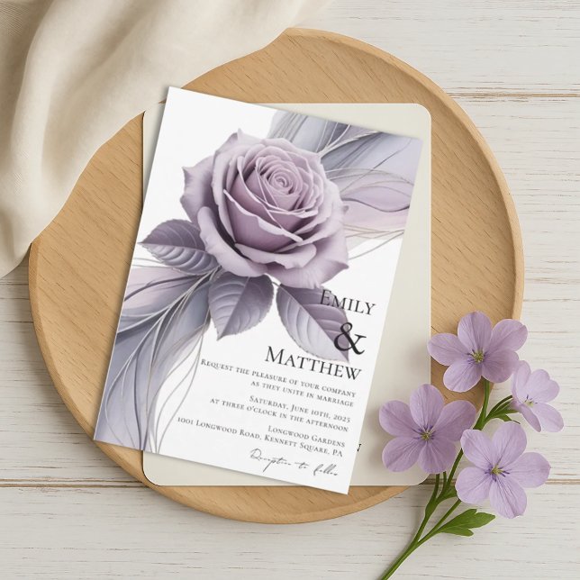 Violet Floral Wedding Invitation Einladung (Von Creator hochgeladen)