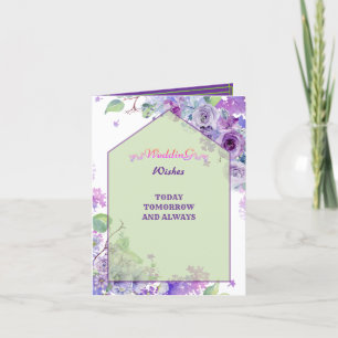 Violet florale Hochzeiten Grüße Wünsche Gratulatio Dankeskarte