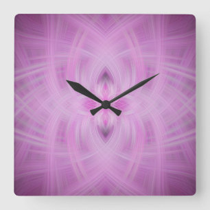VIOLET - Fraktal Art - Quadratische Wanduhr