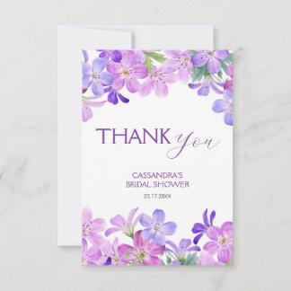 Violet Geranium Floral Brautparty Dankeskarte
