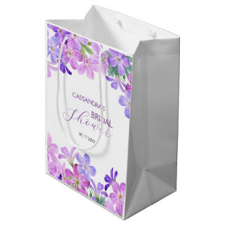 Violet Geranium Floral Brautparty Mittlere Geschenktüte