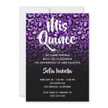 Violet Glam Leopard Spots Black Ombre Mis Quince