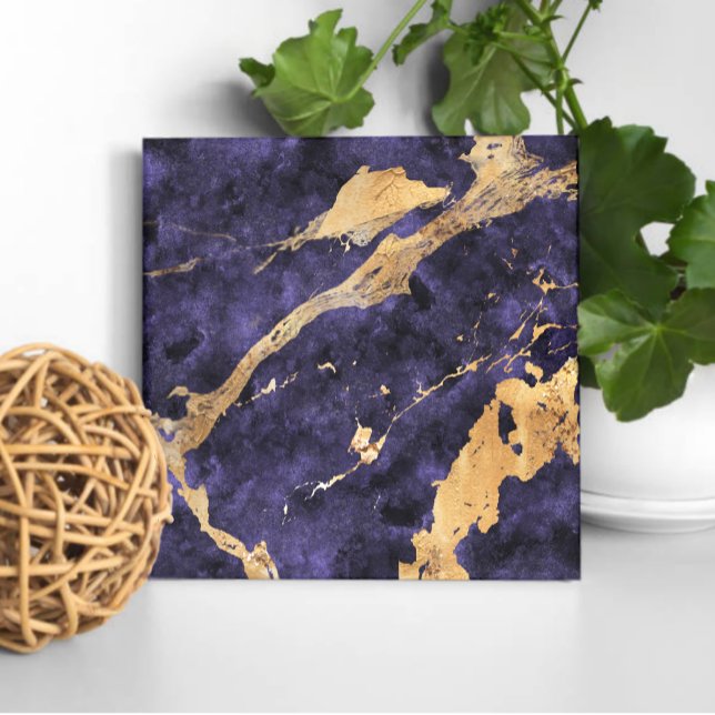 Violet Gold Abstrakt Tile - Eleganter Zuhause-Akze Fliese (Von Creator hochgeladen)