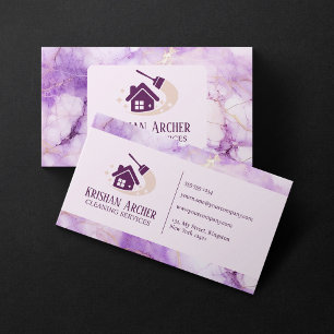 Violet Gold Pink Marmor-Hausmeisterdienst Visitenkarte