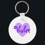 Violet Heart Schlüsselanhänger<br><div class="desc">Hübsches lila Herzdesign,  das bei Bedarf für einen anderen Namen angepasst werden kann.</div>