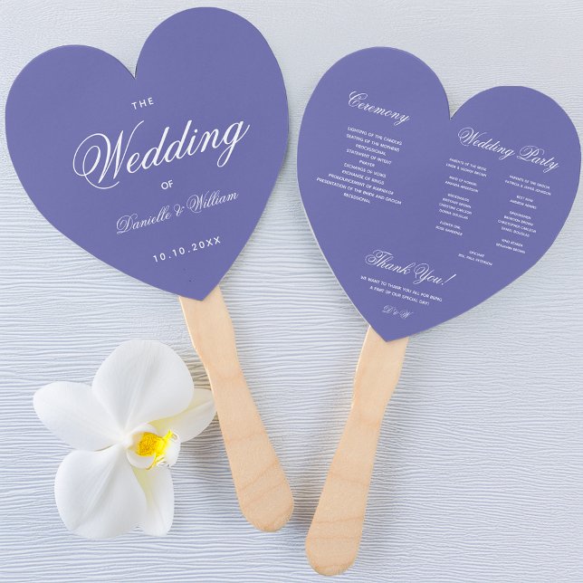 Violet Heart Wedding Program Kalligrafie Sehr Peri Fächer (Von Creator hochgeladen)