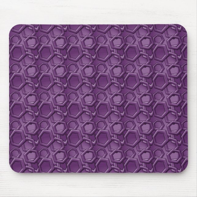 Violet Hexagons Muster Mousepad (Vorne)