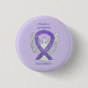 Violet Hodgins Lymphoma Ribbon Angel Buttone Button