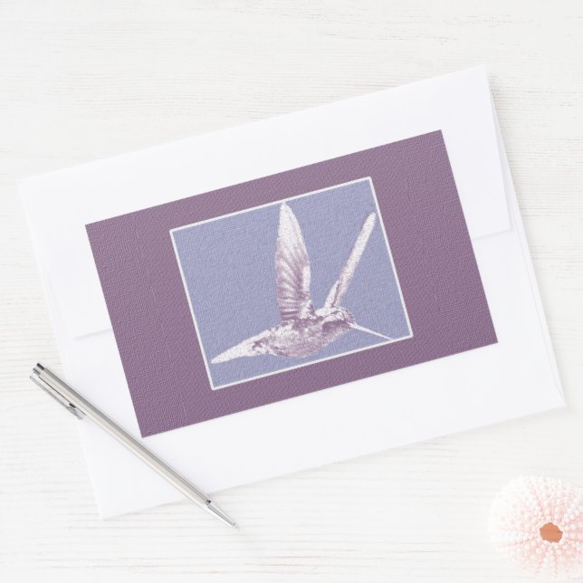 Violet Hummingbird Rechteckiger Aufkleber (Umschlag)
