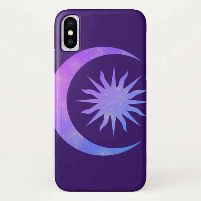 Violet Indigo Lila Moon & Sun Zen Case-Mate iPhone Hülle (Rückseite)