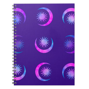 Violet Indigo Lila Moon & Sun Zen Dream Journal Notizblock